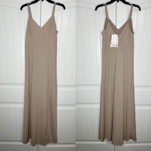 Birdy Grey Taupe Jay Sleeveless Gown Bridesmaid Formal Prom Dress Medium NEW - Picture 2 of 6